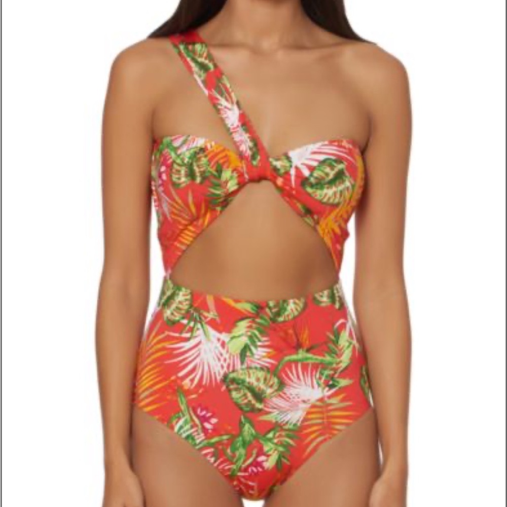 Dolce Vita floral printed one shoulder one piece swimsuit NWT sz s